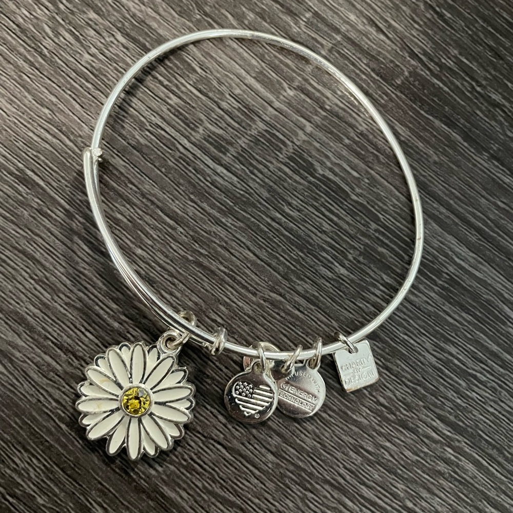 Alex and Ani Silver Daisy Bracelet